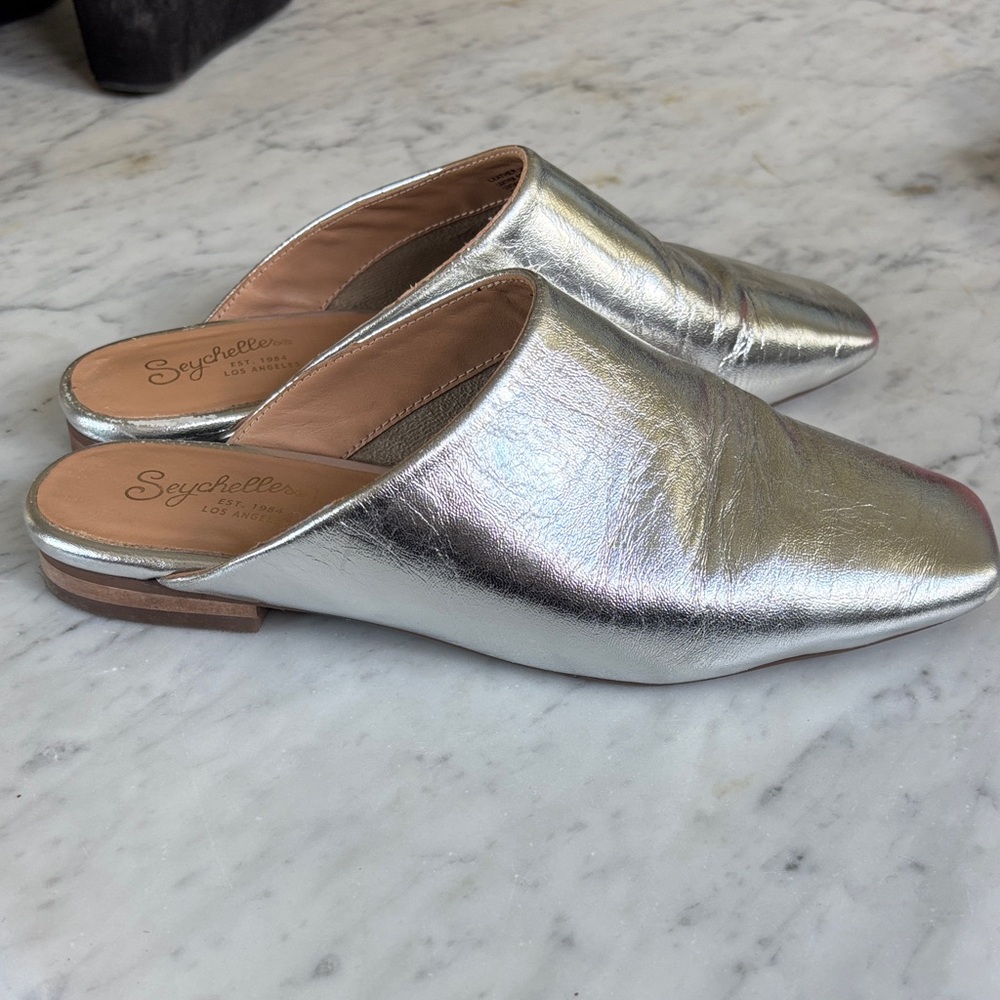 Seychelles Metallic Silver Mules